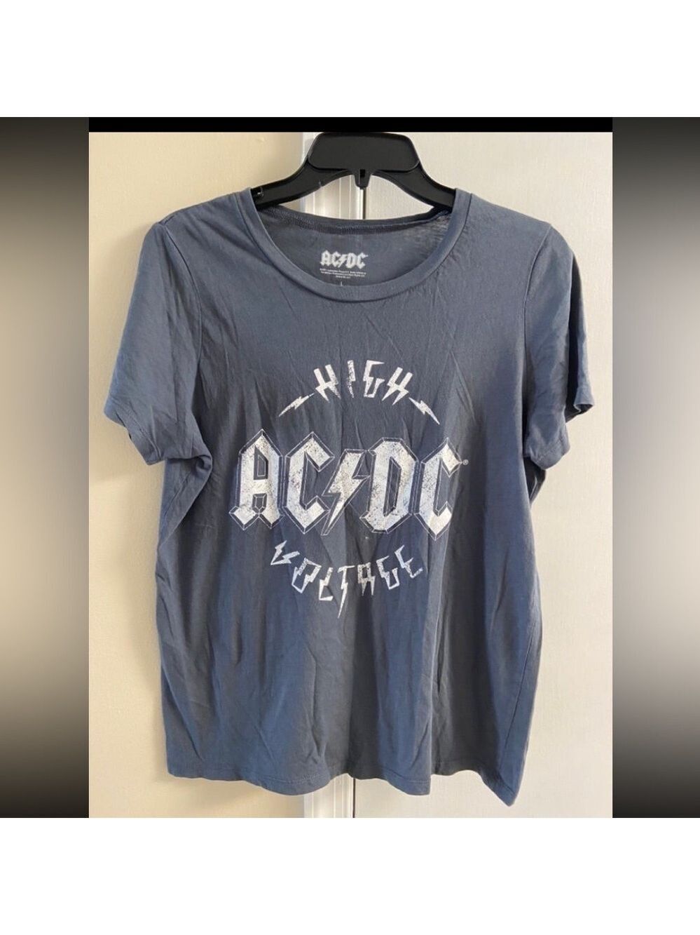 AC/DC Gray Logo T-Shirt cotton Large